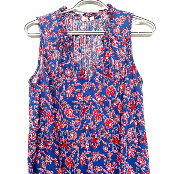 Gap Cotton sleeveless floral pattern top v neck - Picture 1 of 5
